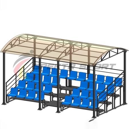 Купить Трибуна для зрителей 4 ряда на 34 места с навесом и перилами в Лахденпохьи 